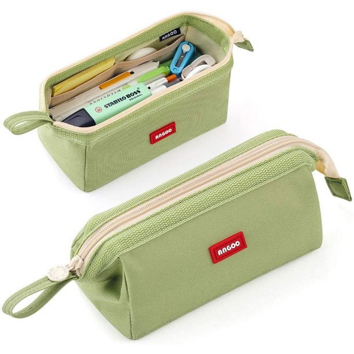 Cicimelon Pencil Case Large Capacity Pencil Pouch Pen Bag for School Teen Girl Boy Men Women (Green)